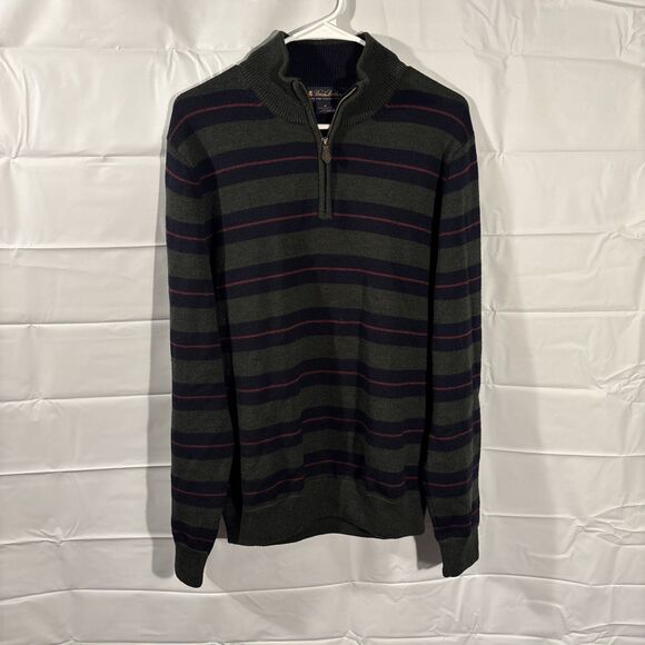 Brooks Brothers 100% Extra Fine Italian Merino Wool Sweater Men’s Medium 1/4 Zip - Picture 1 of 7